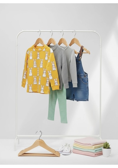 Ahşap Elbise Askısı Bebek Çocuk Askısı 10'lu Set Doğal Renk Tam Vernikli