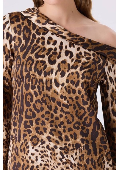 Fever Kayık Yakalı Kadın Bluz 342114032 LEOPAR
