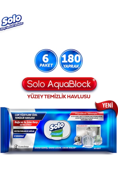 Aquablock Yüzey Temizlik Havlusu 6'lı 180 Yaprak Diğer