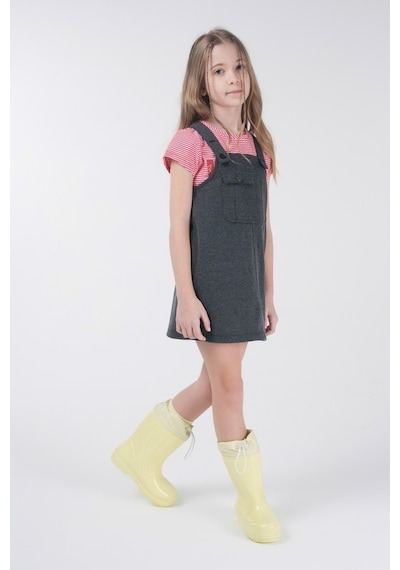 Brz Kids Kız Çocuk Salopet-Antrasit