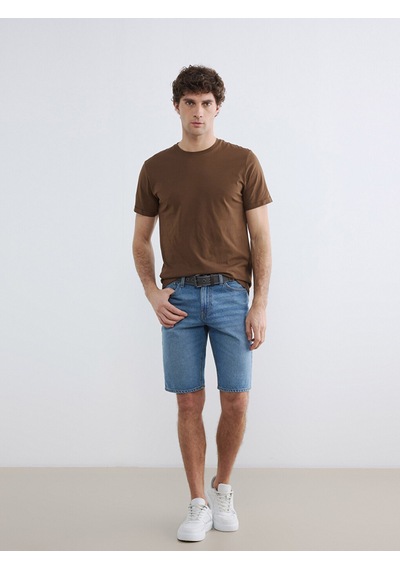 Lcwaıkıkı Classic Kahverengi Slim Fit %100 Pamuk Basic Tişört