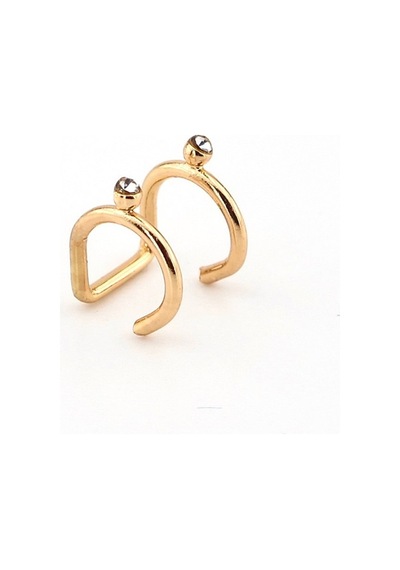Gold Sari Renkli Earcuff Kikirdak Küpe Taşli Sarmal Ex096 Altın