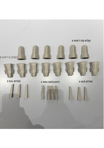 8 Cm Gri Süpürgelik İç Köşe Dış Köşe Aparat