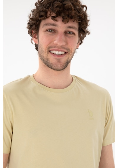U.S. Polo Assn. Erkek Regular Fit Bisiklet Yaka Açık Haki Basic Tişört 50305924-VR183