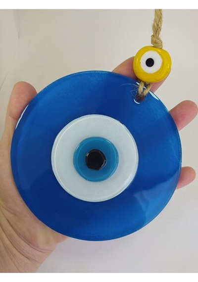Mat Mavi Nazar Boncuğu El Yapımı Duvar Dekoru 12 Cm
