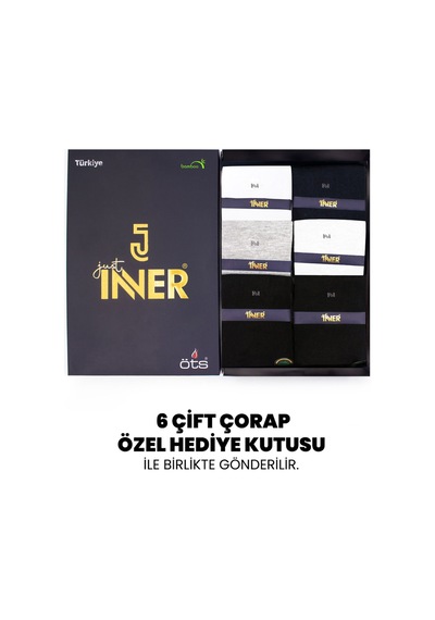 Just Inner Erkek 6 Lı Bambu Çorap Yazlık Terletmez Yapı 11100 Renkli