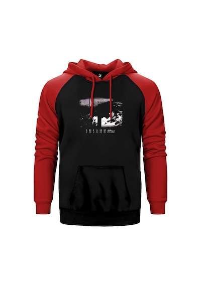 Ihsahn After Kırmızı Renk Reglan Kol Kapşonlu Sweatshirt Kırmızı