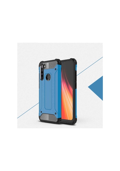 Kilifone - Xiaomi Uyumlu Redmi Note 8 - Kılıf Çift Katman Zırh Tank Crash Military Kapak - Mavi