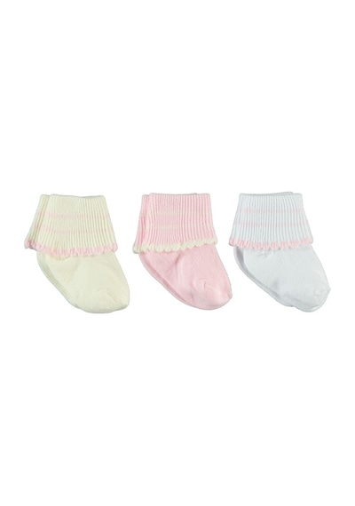 Civilim Civil Baby Kız Bebek 3'Lü Çorap Set 0-6 Ay Pembe (513853674) Pembe