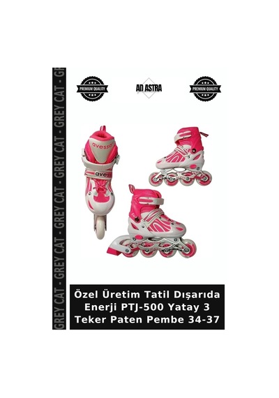 Özel Üretim Tatil Dışarıda Enerji Ptj-500 Yatay 3 Teker Paten Pembe 34-37