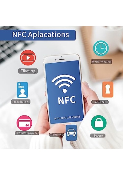 Ayrex 20 Adet Timeskey Nfc Çıkartması Ntag 213 Tam Programlanabilir Ntag213 Nfc Etiketleri Dairesel Çıkartmalar, An 1