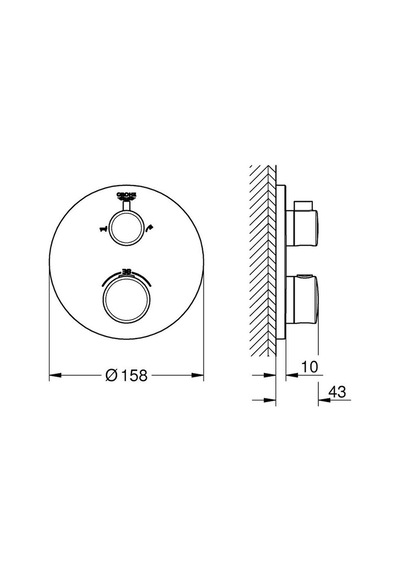Grohe 24077000 Grohtherm Termostatik Banyo Duş Bataryası 2 Çıkışlı Divertörlü Gümüş