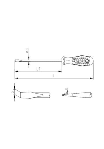 İzeltaş Kraft Seri Düz Uçlu Tornavida 3x80 MM