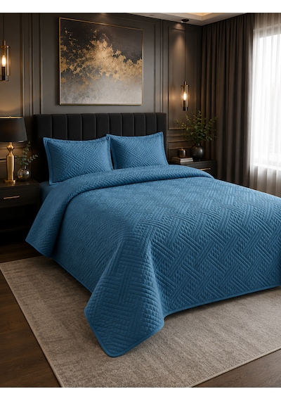 Kapreo Home Çift Kişilik Washed Yatak Örtüsü Seti 260x240 Cm Yumuşak Dokulu, Kapitoneli, Modern Geometrik Desenli Turkuaz Kapreo Home Çift Kişilik Washed Yatak Örtüsü Seti 260x240 Cm Yumuşak Dokulu, Kapitoneli, Modern Geometrik Desenli Turkuaz