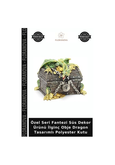 Özel Seri Fantezi Süs Dekor Ürünü İlginç Obje Dragon Tasarımlı Polyester Kutu Çok Renkli