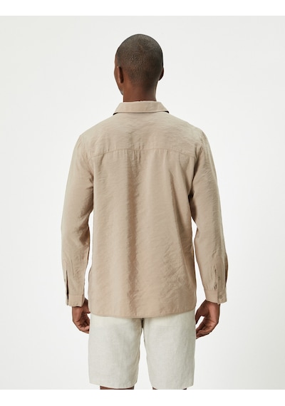Koton Basic Gömlek Uzun Kollu Klasik Yaka Düğmeli Pamuklu Regular Fit Bej 4sam60196hw Ekru Koton Basic Gömlek Uzun Kollu Klasik Yaka Düğmeli Pamuklu Regular Fit Bej 4sam60196hw Ekru