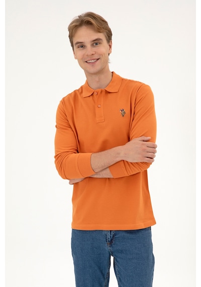 U.S. Polo Assn. Erkek Regular Fit Polo Yaka Bakır Basic Sweatshirt 50313772-VR182