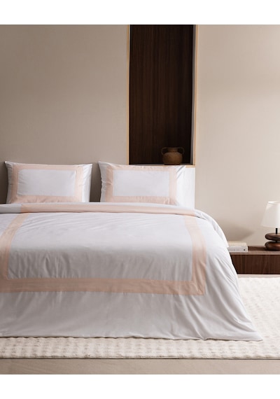 Madame Coco Valette Çift Kişilik %100 Pamuk Nevresim Takımı - Beyaz/pudra 8684427205051 Beyaz