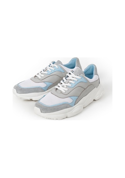 Fenıx Mavi Gri Beyaz Sneaker Erkek Deri Ayakkabı 001