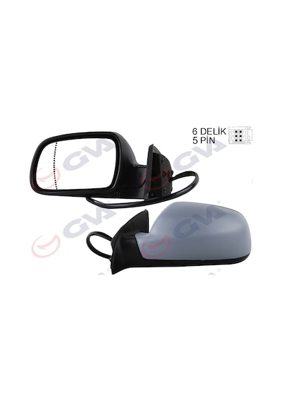 Gva Dış Dikiz Aynası Sol 307 02 Elektrikli Isıtmalı Astarlı Asferik 5 Fiş Vm-207ehpal Gva 1043311 8149.aw 8152.57 8152.75