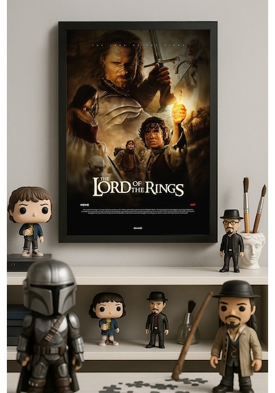 Lord Of The Rings Siyah Ahşap Çerçeveli Poster, Film Duvar Tablosu