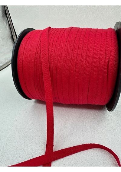 1 Cm Polyester Balıksırtı Şerit-5 Metre-kırmızı