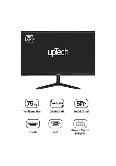 Uptech 19" Led Monitör 75hz 5ms Hdmı Vga Geniş Ekran Bilgisayar Monitörü