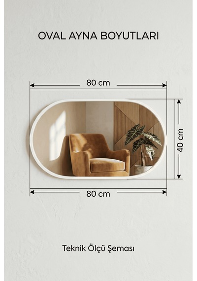 Oval Aynalı Geniş Şifonyer 8 Çekmeceli Ahşap Ayaklı Beyaz
