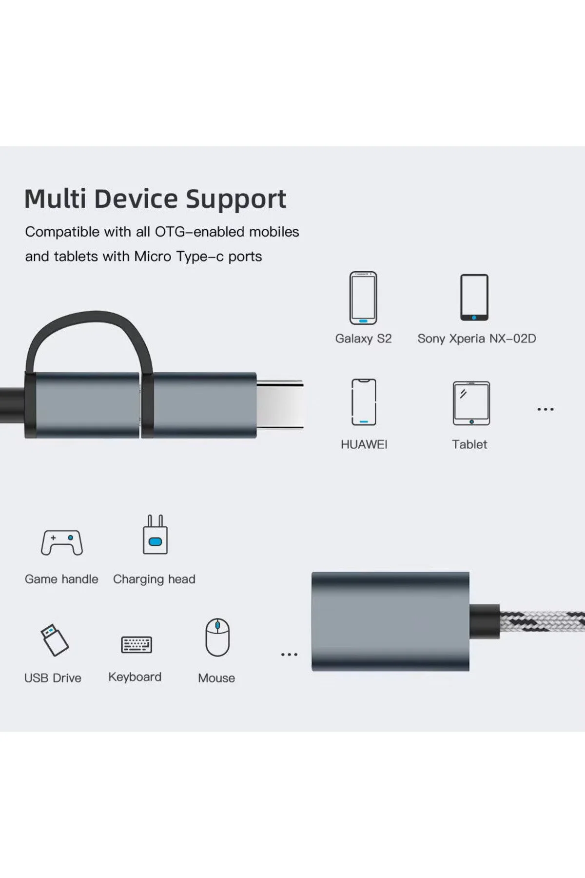 Usb 3.0 Otg To Type C Micro Usb Data Şarj Çevirici Dönüştürücü Adaptör Android Ve Macbook Uyumlu Hasır Kablo