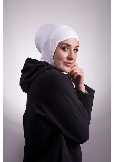 Hürrem Bone Krem Pratik Hazır Geçmeli Bone Viskon Kumaş Hijab Spor 2106_40 Krem