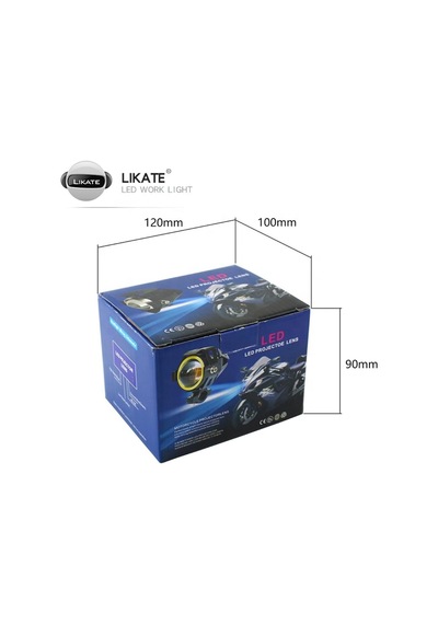 Astraled U7 Motosiklet Sis Farı, Mercekli, Büyük Kafesli, Sarı Angel Işıklı Led