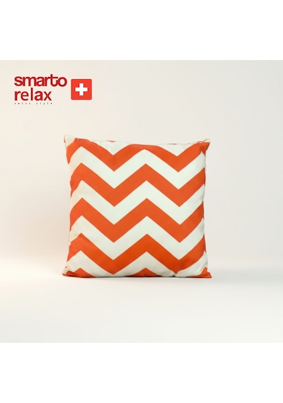 Smarto Relax Içi Dolgulu Kırlent 45x45 Cm Kare Salon & Berjer Kırlenti Beyaz - Turuncu