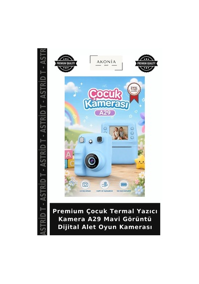 Premium Çocuk Termal Yazıcı Kamera A29 Mavi Görüntü Dijital Alet Oyun Kamerası