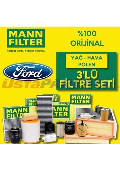 Ford Fiesta 1.4 1.5 Tdcı Mann-Filter Filtre Bakım Seti 2013-2016 (495301617)