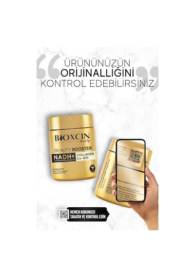 Beauty Booster 60 Tablet - Kolajen Nicotinamide CoQ10 Glutatyon  Astaksantin Resveratrol Hya Asit.
