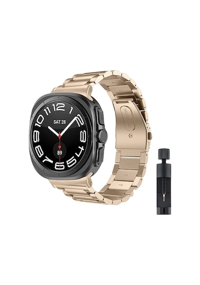 Samsung Galaxy Uyumlu  Watch 7 Ultra 47mm Kordon Klipsli Metal Kordon 04 +kısaltma Aparatı