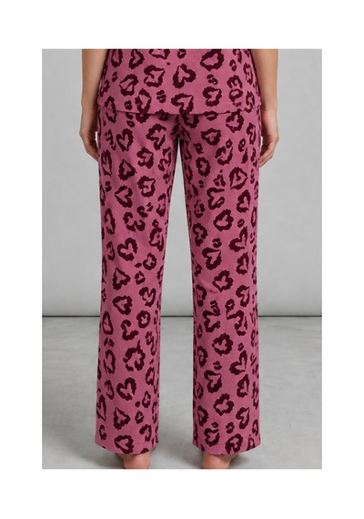 Fit Women Kadın Kısa Kollu Rahat Mor Pijama Takımı 4734