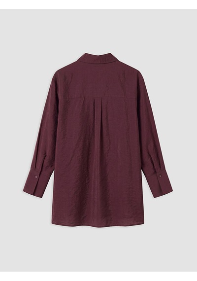 Lcw Modest Bordo Modal Karışımlı Bağlamalı Kadın Gömlek Tunik