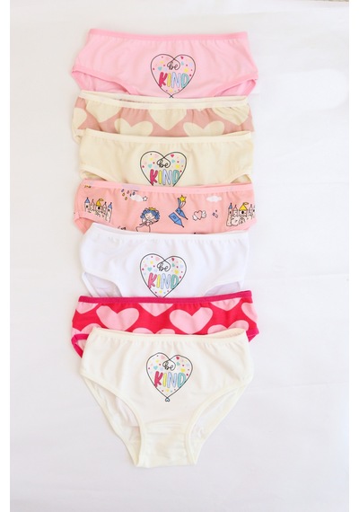 Harika Kids Kız Çocuk Pamuklu Baskılı Desenli Pamuklu 7'li Paket Slip Külot 001 Harika Kids Kız Çocuk Pamuklu Baskılı Desenli Pamuklu 7'li Paket Slip Külot 001