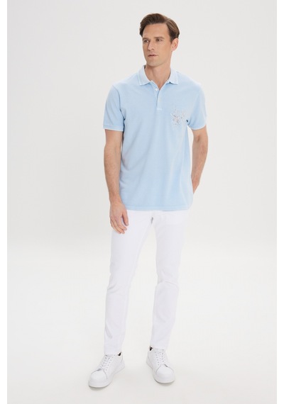 AC&Co / Altınyıldız Classics Erkek A.ındıgo Slim Fit Dar Kesim %100 Pamuk Baskılı Polo Yaka Tişört A.ındıgo AC&Co / Altınyıldız Classics Erkek A.ındıgo Slim Fit Dar Kesim %100 Pamuk Baskılı Polo Yaka Tişört A.ındıgo