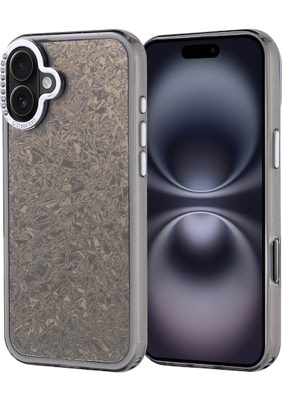 Apple Uyumlu iPhone 16 Plus Kılıf Taşlı Tasarımlı Zore Kapi Kapak Siyah