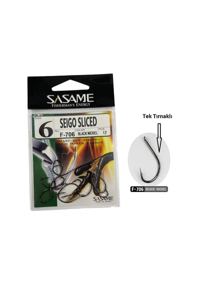 Sasame F-706 No:6 Seigo Sliced Black Nikel Olta İğnesi 12 Adet Standart