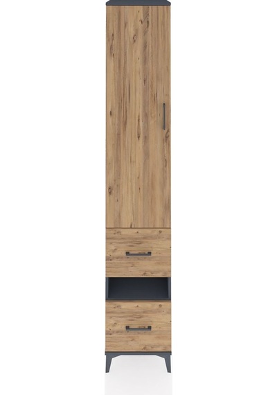 Hyperion Dolap 3 Raflı 2 Çekmeceli Tek Askılı 44x44x243 Antrasit-çam Antrasit Hyperion Dolap 3 Raflı 2 Çekmeceli Tek Askılı 44x44x243 Antrasit-çam Antrasit