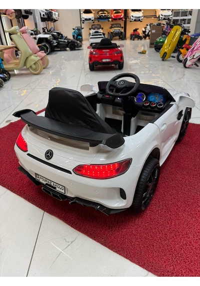 Poyraz Akülü Mercedess Yeni Gtr 12v Akülü Araba Özel Plaka 0-6yaş Beyaz