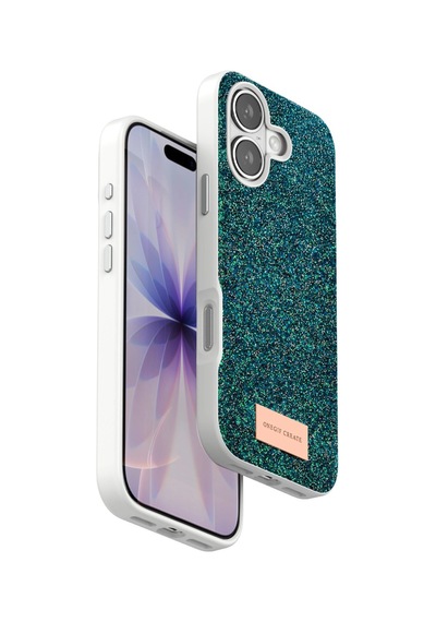 Apple iPhone Uyumlu  17 Bright Simli Kapak Koyu Yeşil