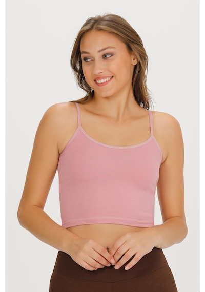 Sensu Kadın İp Askılı Pamuklu Crop Büstiyer - Bst1015 -pembe Pembe
