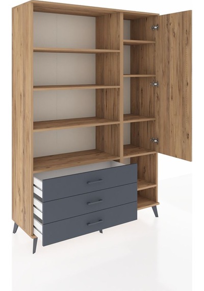 Hyperion Dolap 9 Raflı 3 Çekmeceli Tek Kapaklı 132x44x195 Çam-çam/antrasit Atlas Çam/antrasıt Hyperion Dolap 9 Raflı 3 Çekmeceli Tek Kapaklı 132x44x195 Çam-çam/antrasit Atlas Çam/antrasıt