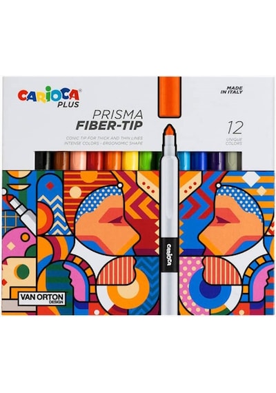 Carioca Plus Prisma Fiber Uçlu Keçeli Boya Kalemi 12'li
