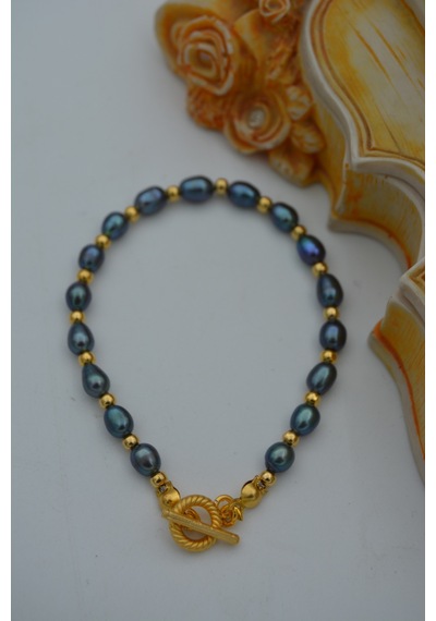 Stoneage Jewellery Siyah Arpa Incili Bileklik Çok Renkli