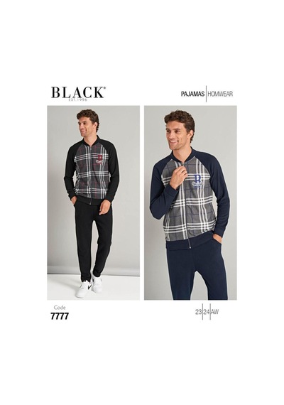 Donwear Erkek Selanik Desen Pijama Takımı 7777 Bordo